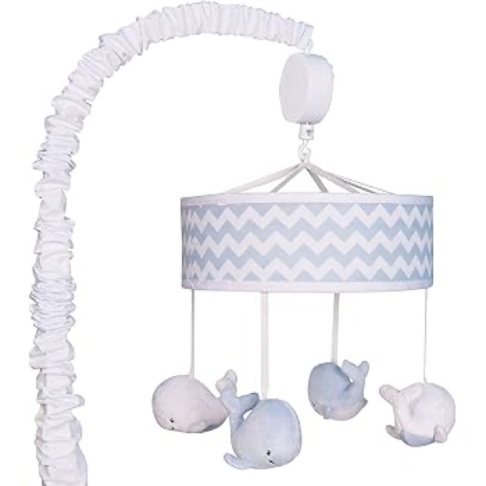 Trend Lab Baby Crib Lullaby Blue and White Gently Used
